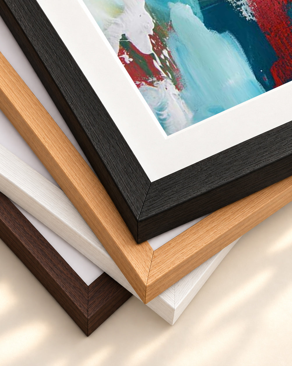 Abstract 235 Art Print — framed print corner with 5 cm mount and bevel