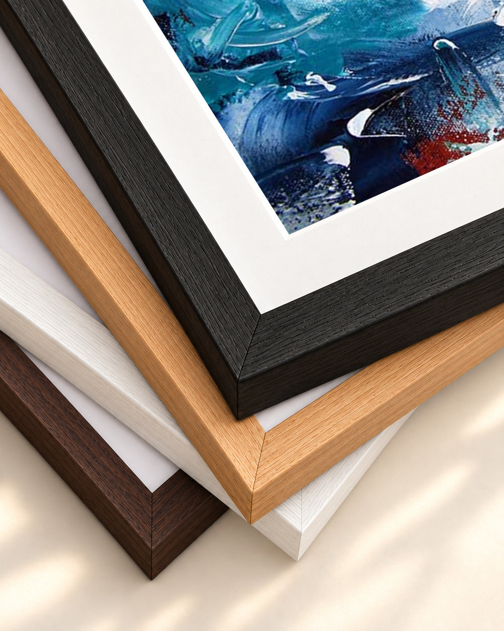 Abstract 236 Art Print — framed print corner with 5 cm mount and bevel