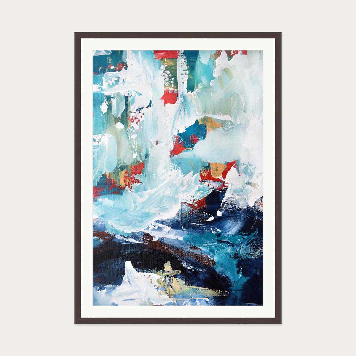 Abstract 237 Art Print — 70 x 100 cm — Brown Frame