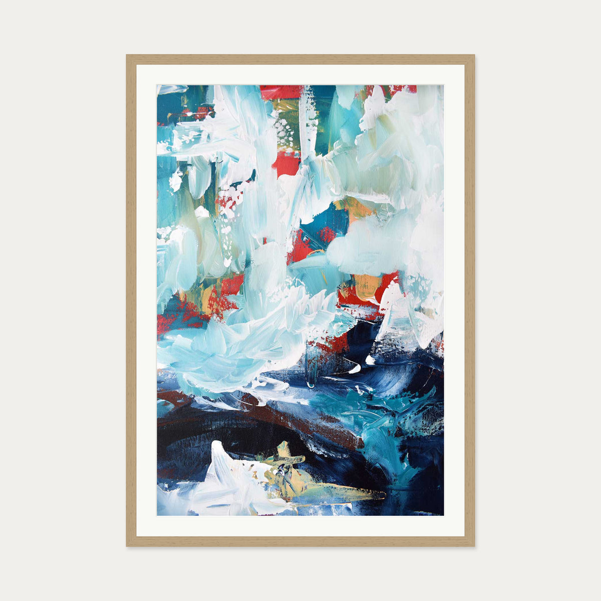 Abstract 237 Art Print — 70 x 100 cm — Oak Frame