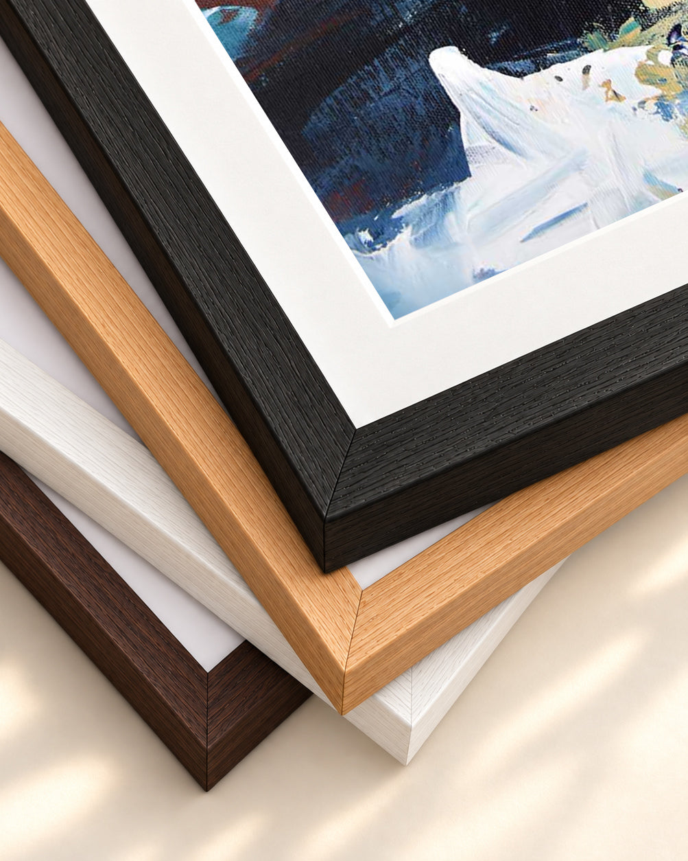 Abstract 237 Art Print — framed print corner with 5 cm mount and bevel