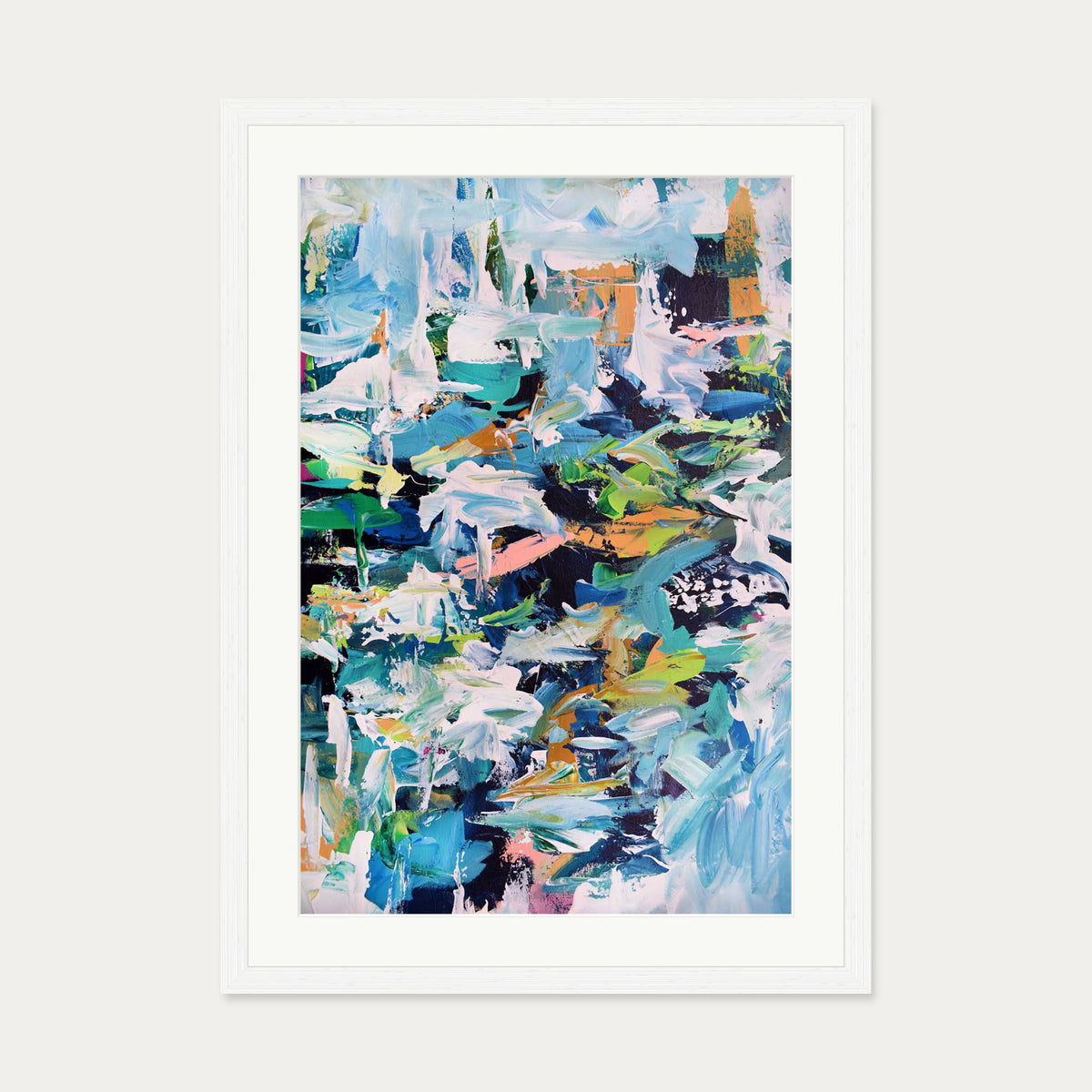 Abstract 239 Art Print — 50 x 70 cm — White Frame