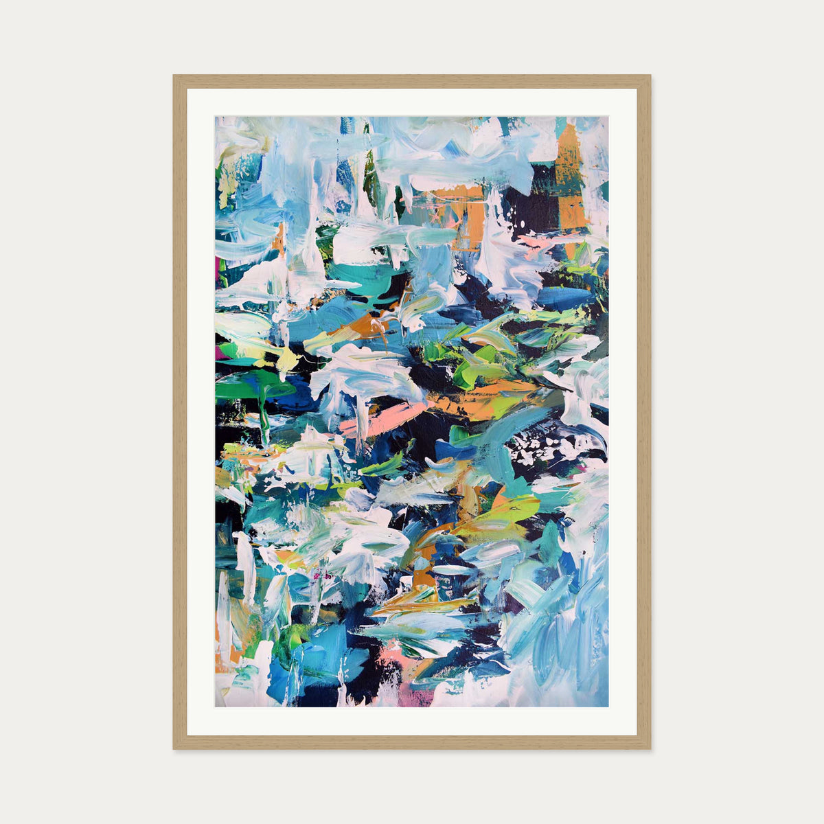 Abstract 239 Art Print — 70 x 100 cm — Oak Frame