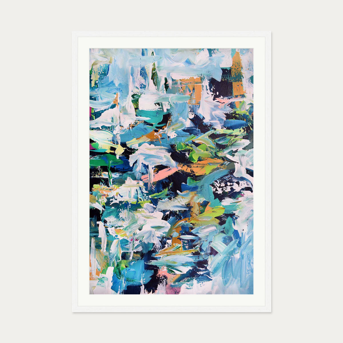 Abstract 239 Art Print — 70 x 100 cm — White Frame
