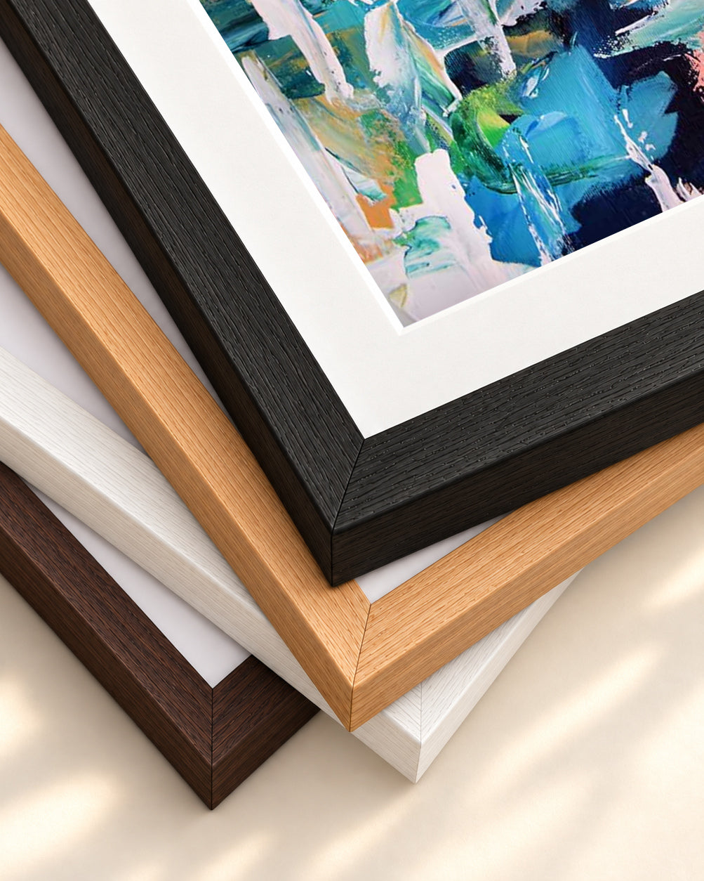 Abstract 239 Art Print — framed print corner with 5 cm mount and bevel