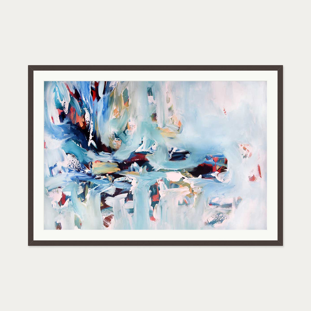 Abstract 241 Art Print — 70 x 100 cm — Brown Frame