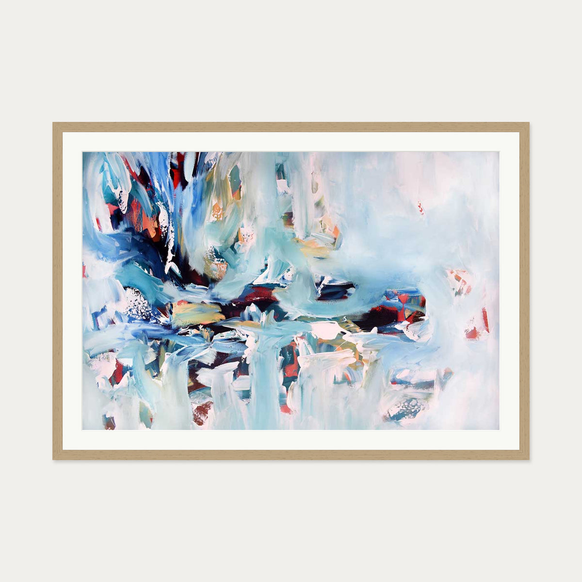 Abstract 241 Art Print — 70 x 100 cm — Oak Frame