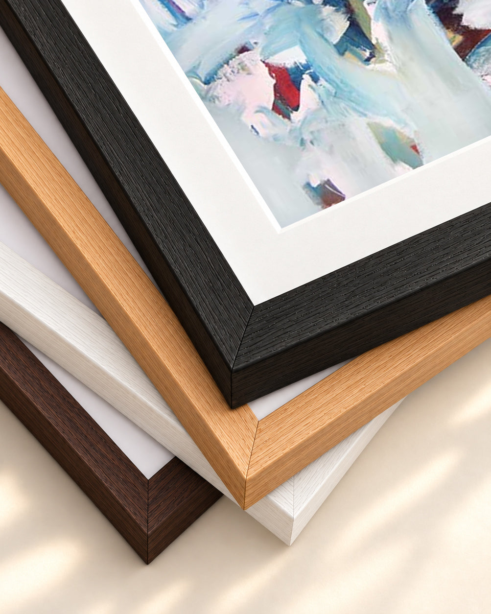 Abstract 241 Art Print — framed print corner with 5 cm mount and bevel