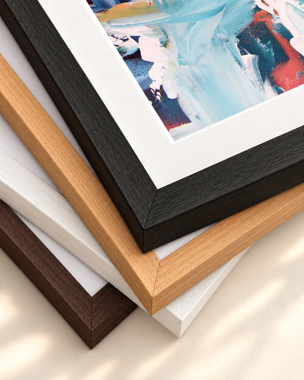 Abstract 243 Art Print — framed print corner with 5 cm mount and bevel