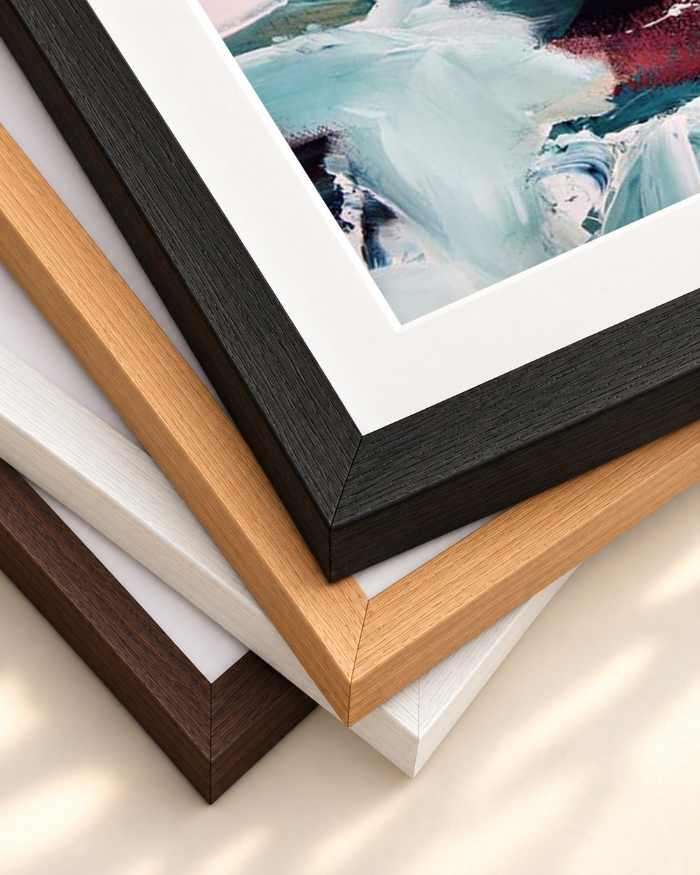 Abstract 244 Art Print — framed print corner with 5 cm mount and bevel