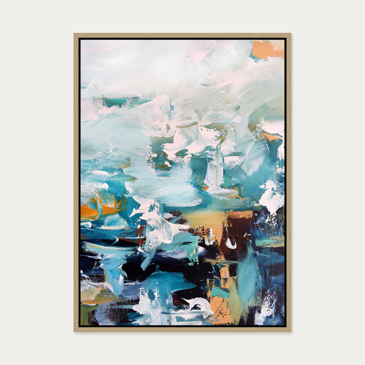 Abstract 247 Canvas Art — 50 x 70 cm — Oak Frame