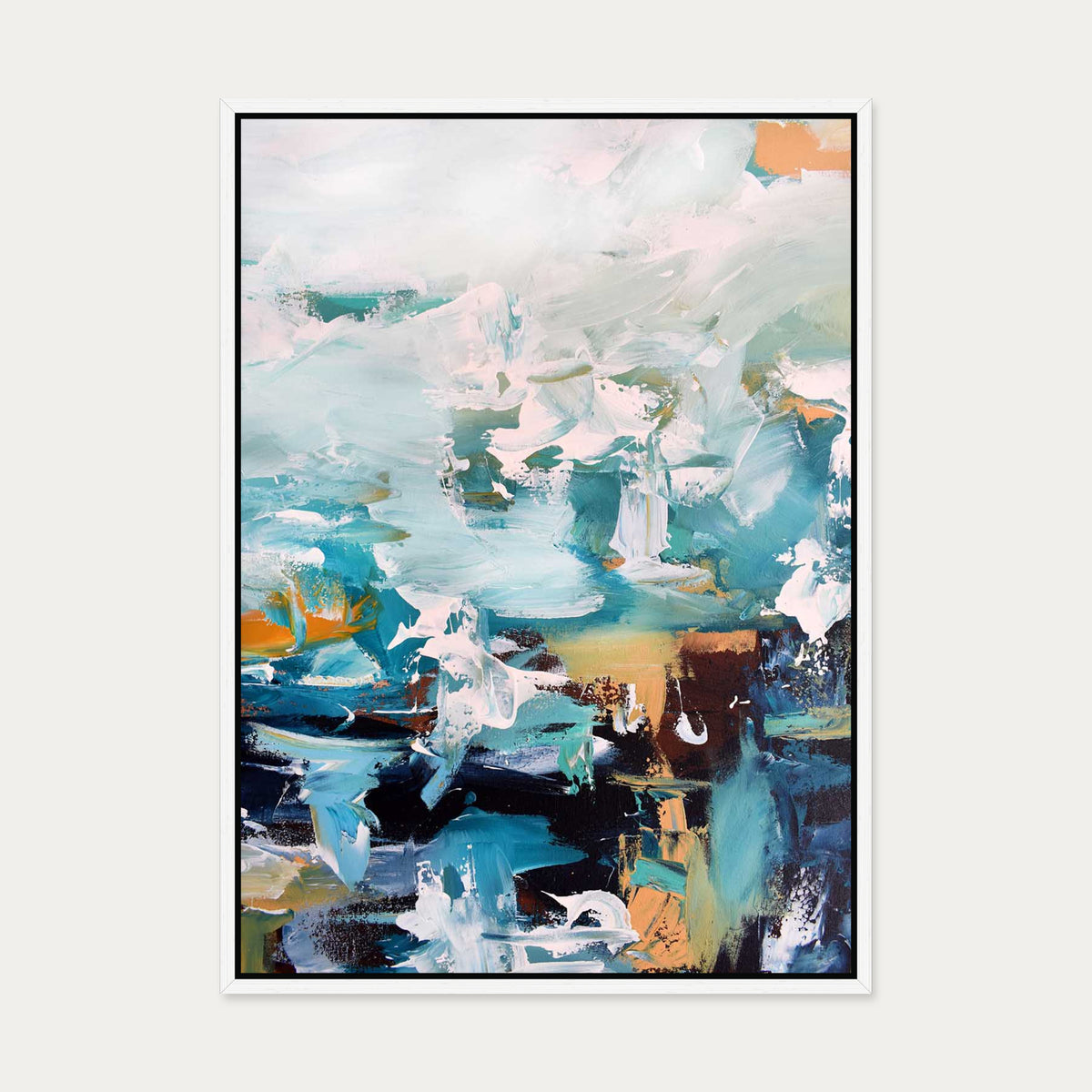 Abstract 247 Canvas Art — 50 x 70 cm — White Frame