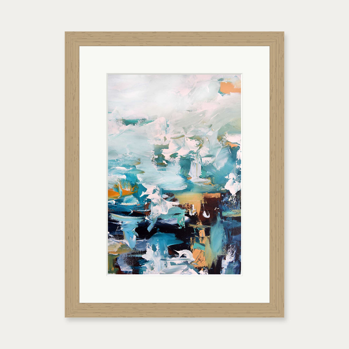 Abstract 247 Art Print — 30 x 40 cm — Oak Frame