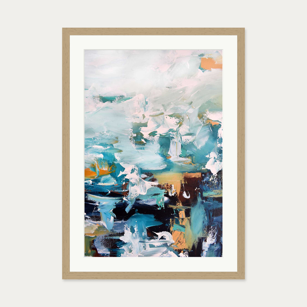Abstract 247 Art Print — 50 x 70 cm — Oak Frame