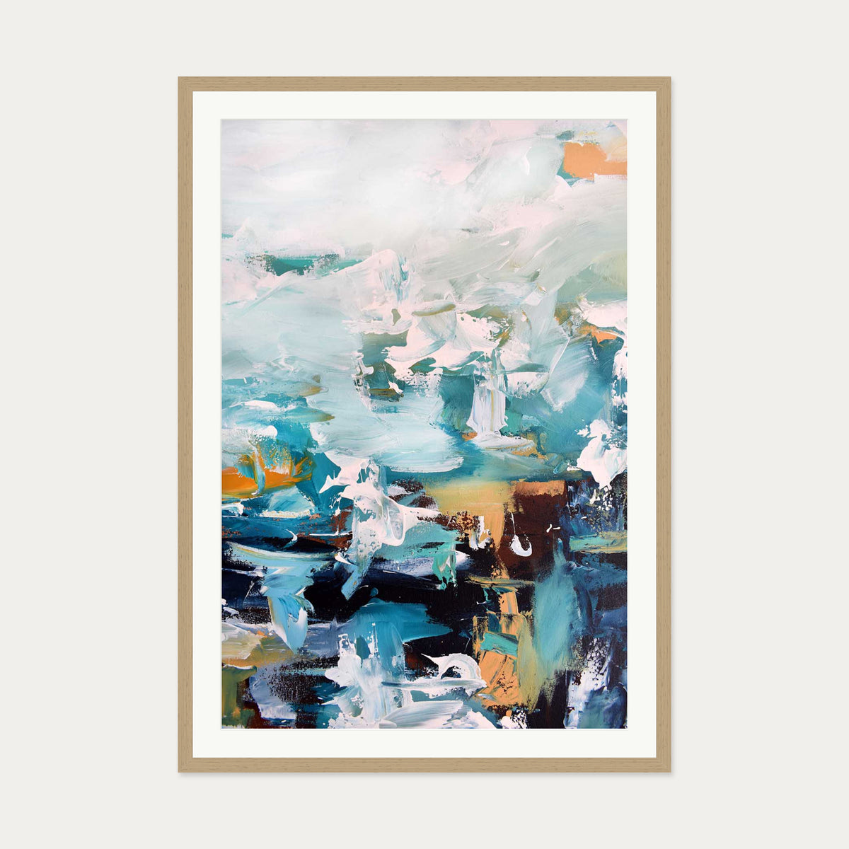 Abstract 247 Art Print — 70 x 100 cm — Oak Frame