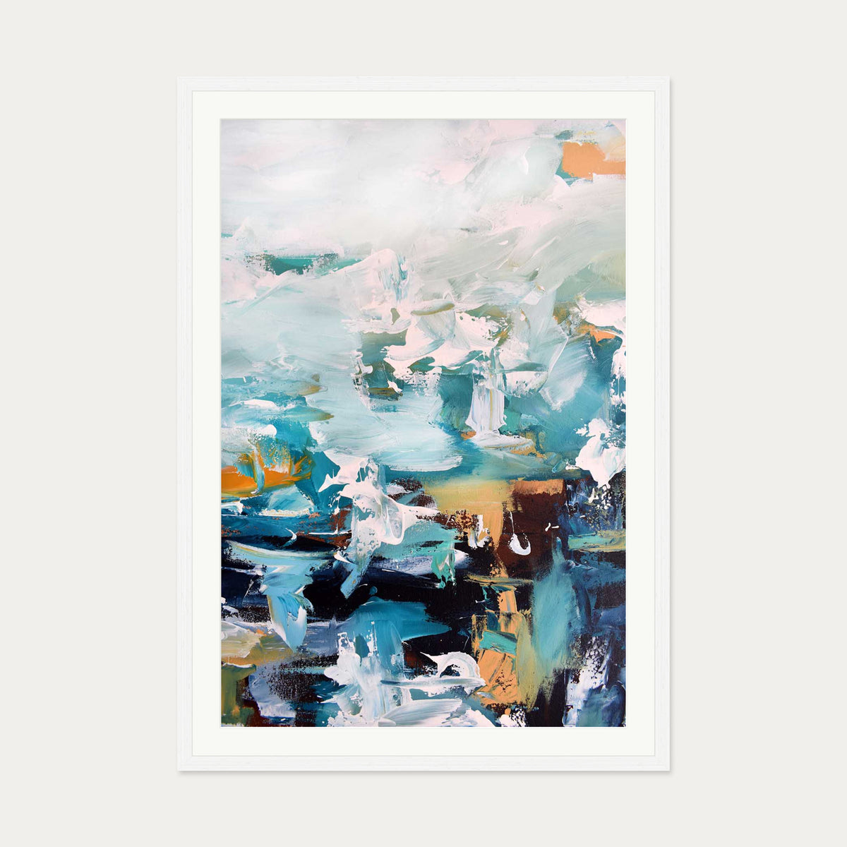 Abstract 247 Art Print — 70 x 100 cm — White Frame
