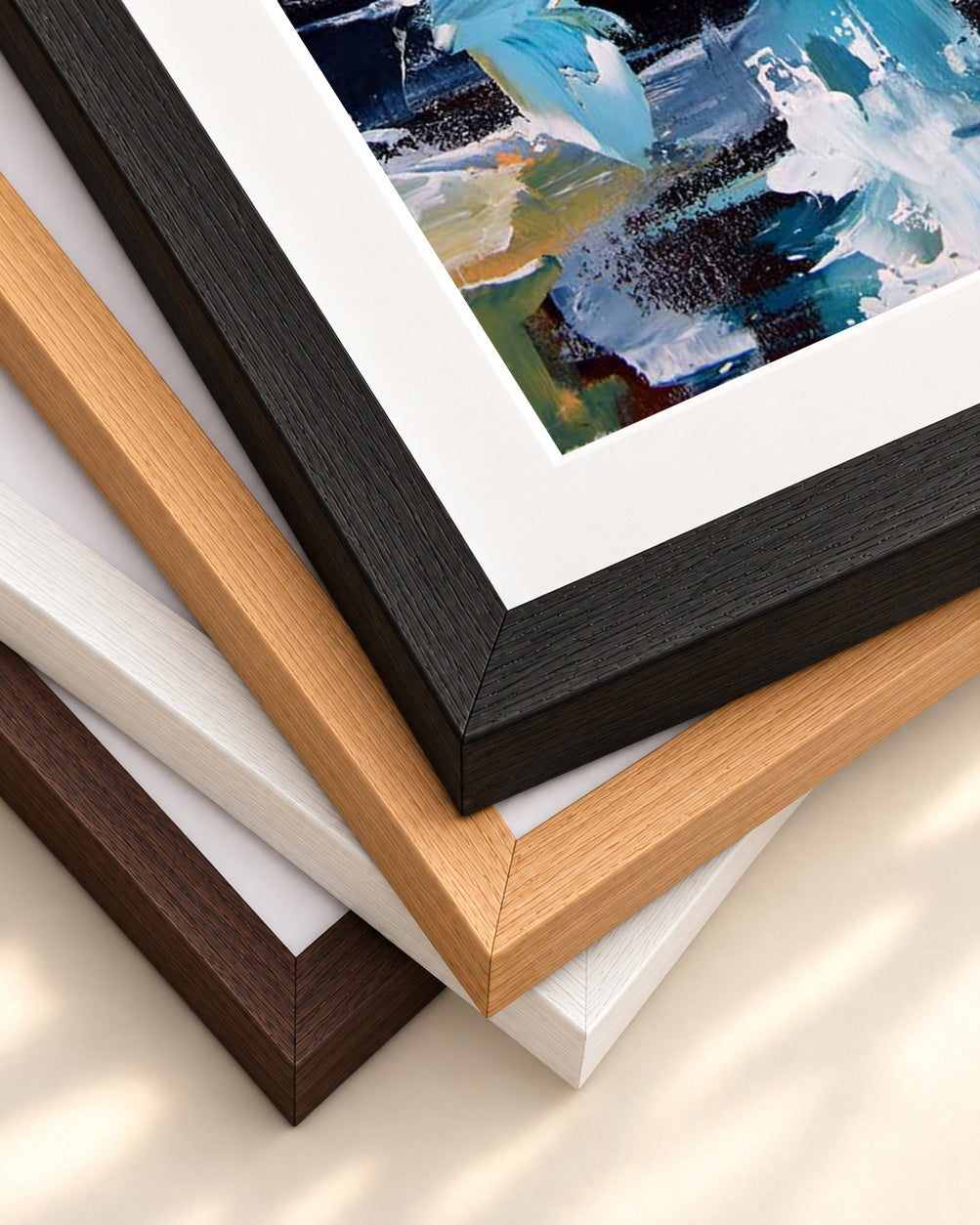 Abstract 247 Art Print — framed print corner with 5 cm mount and bevel