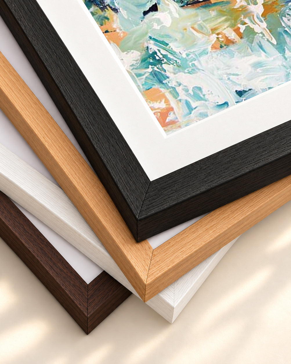 Abstract 249 Art Print — framed print corner with 5 cm mount and bevel