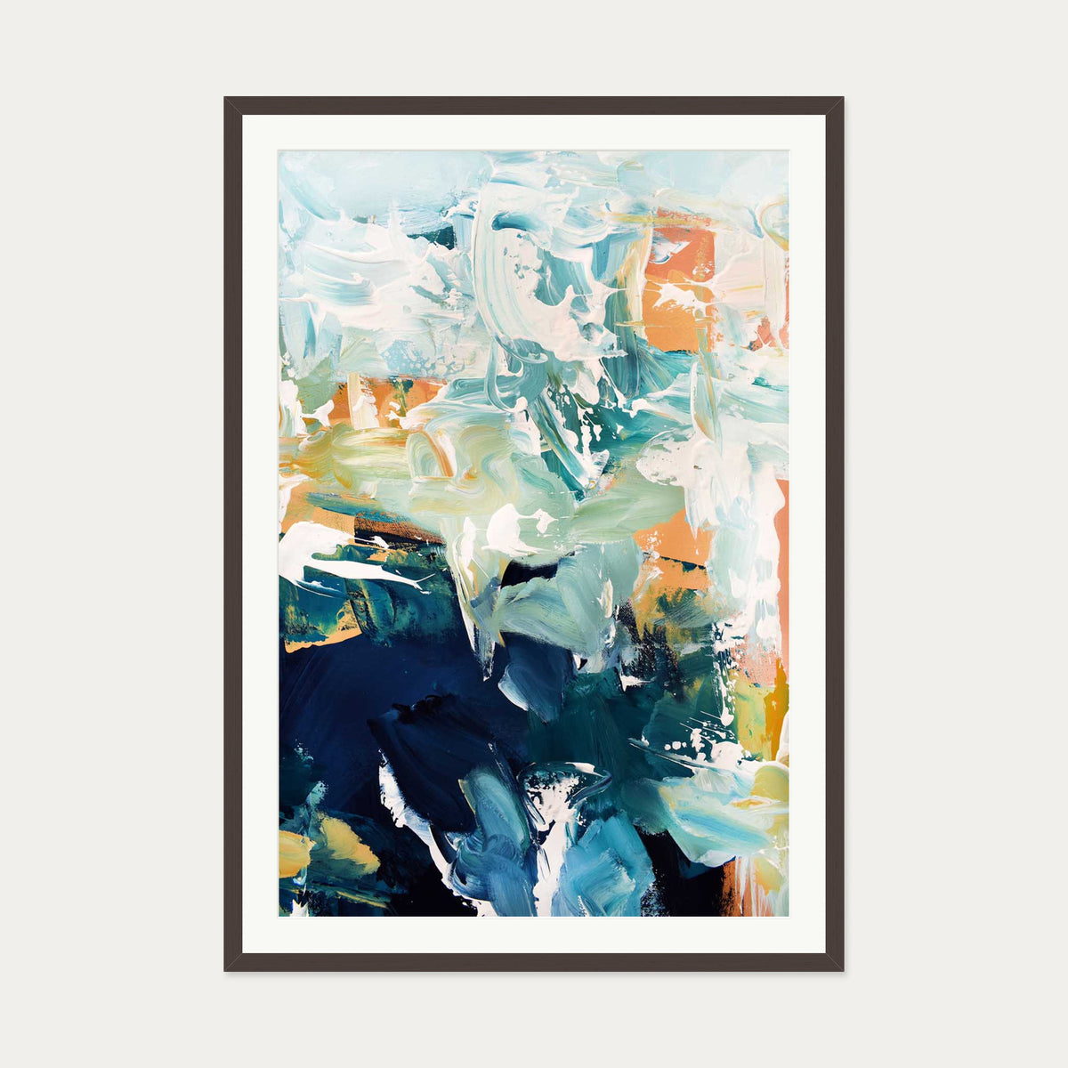 Abstract 250 Art Print — 70 x 100 cm — Brown Frame