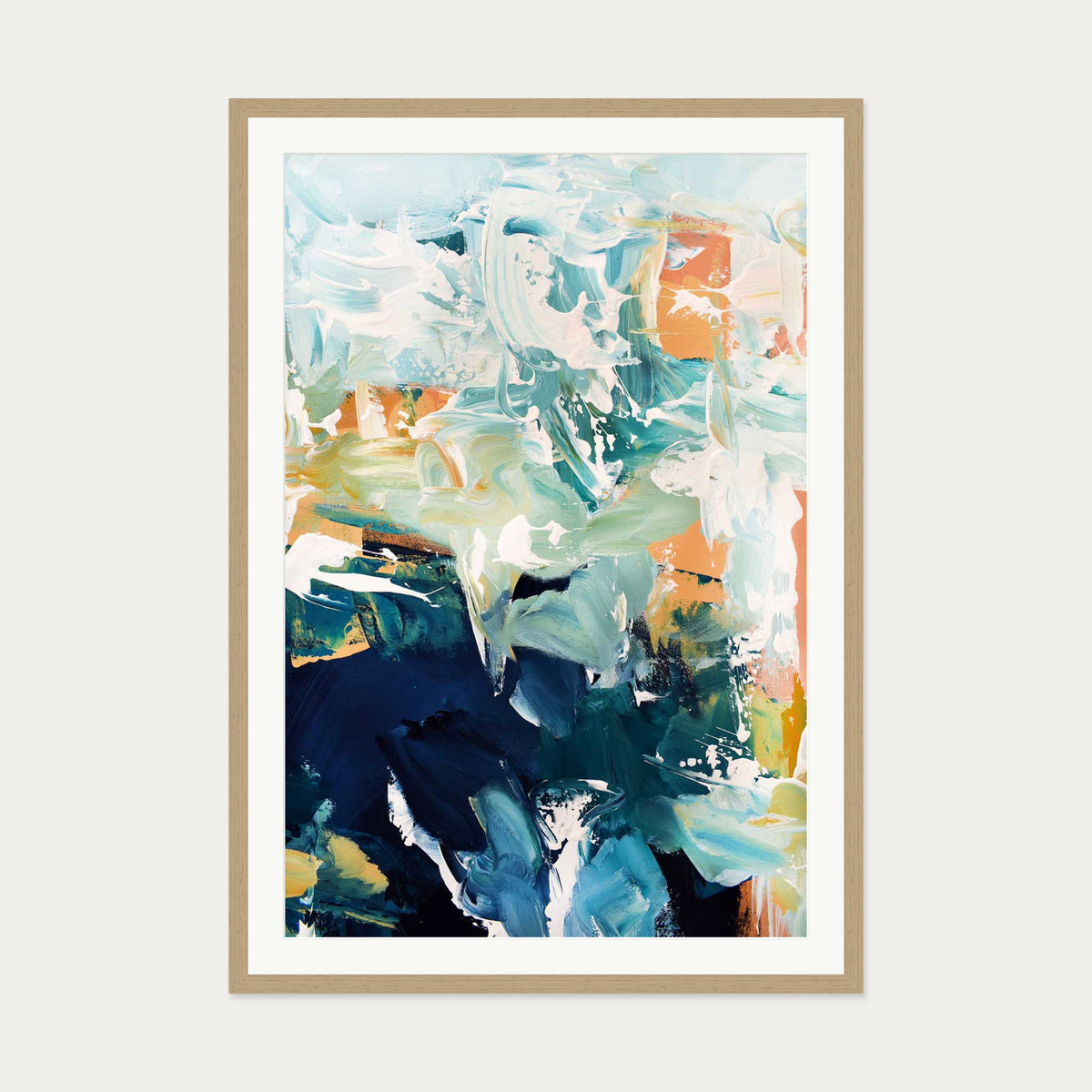 Abstract 250 Art Print — 70 x 100 cm — Oak Frame