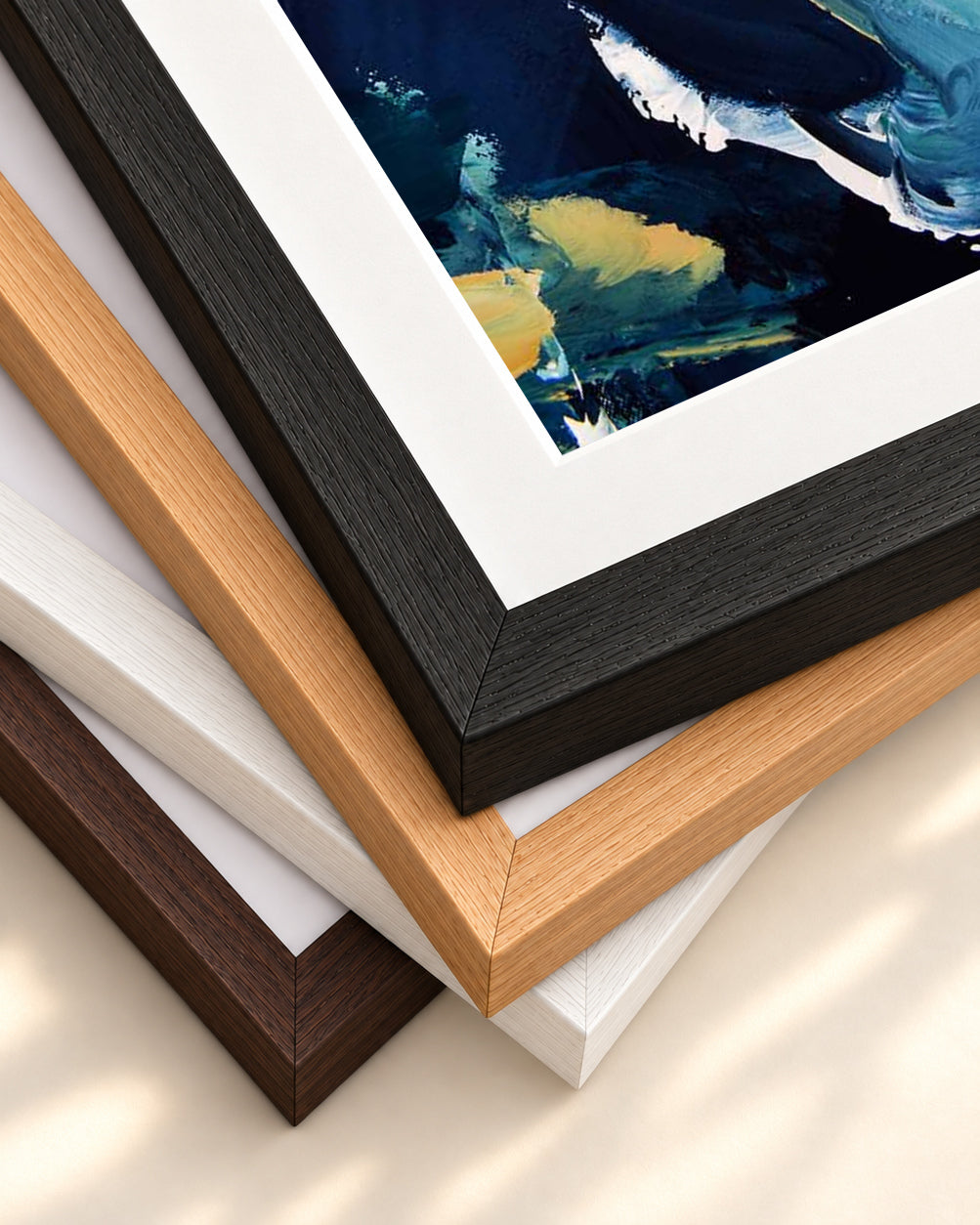 Abstract 250 Art Print — framed print corner with 5 cm mount and bevel