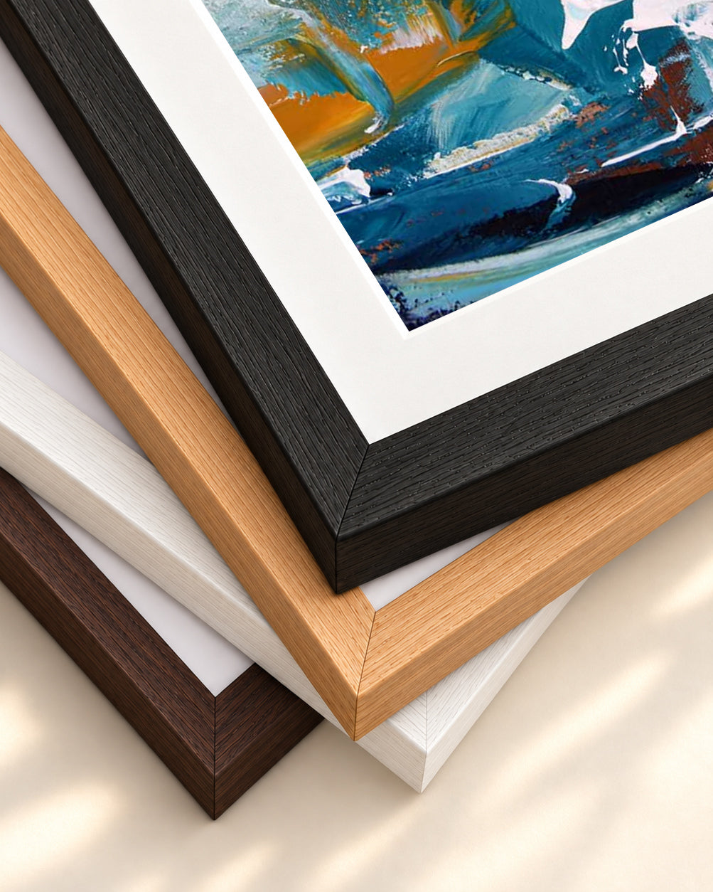 Abstract 251 Art Print — framed print corner with 5 cm mount and bevel