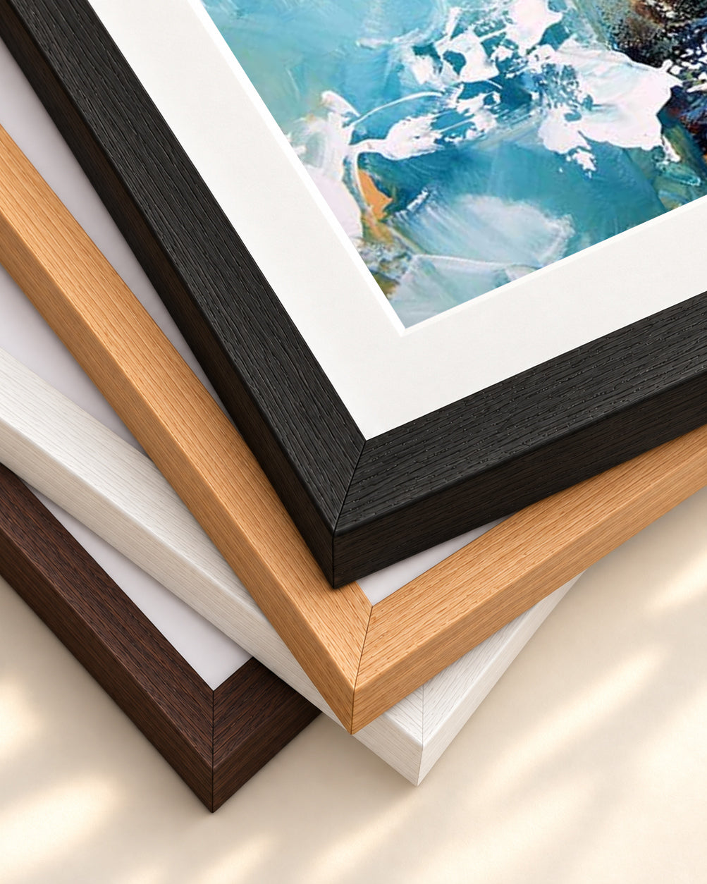 Abstract 252 Art Print — framed print corner with 5 cm mount and bevel