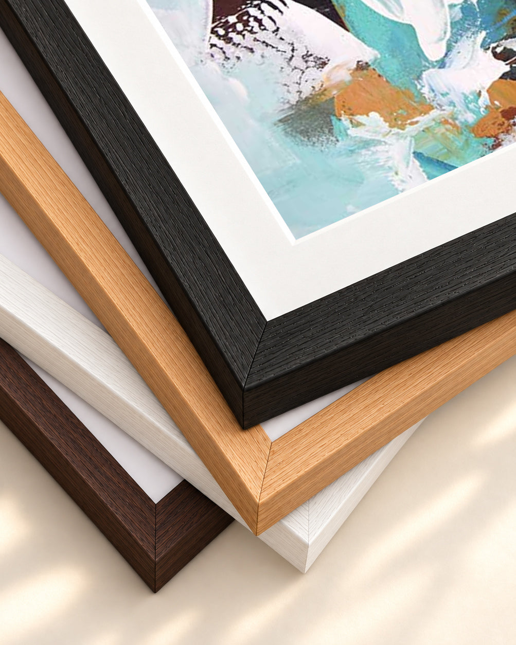 Abstract 255 Art Print — framed print corner with 5 cm mount and bevel
