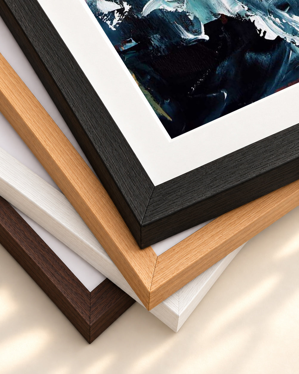Abstract 256 Art Print — framed print corner with 5 cm mount and bevel
