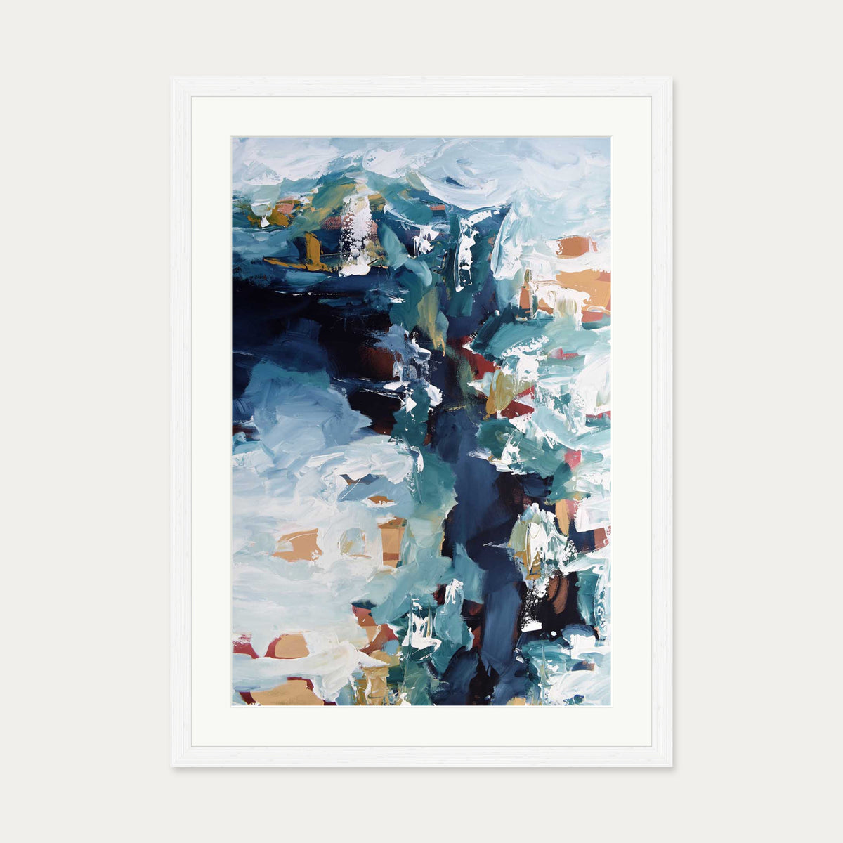 Abstract 258 Art Print — 50 x 70 cm — White Frame
