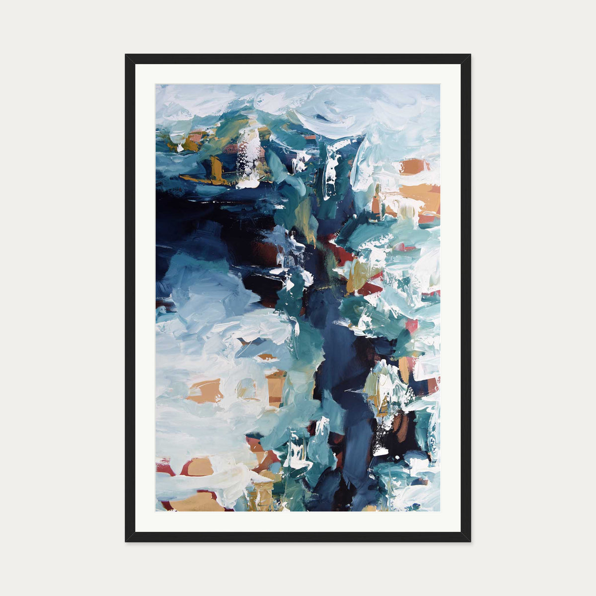 Abstract 258 Art Print — 70 x 100 cm — Black Frame
