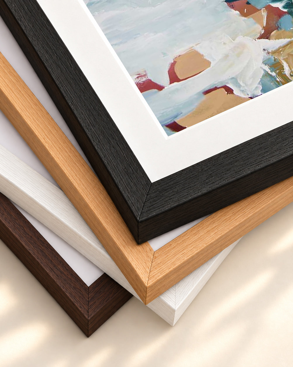 Abstract 258 Art Print — framed print corner with 5 cm mount and bevel