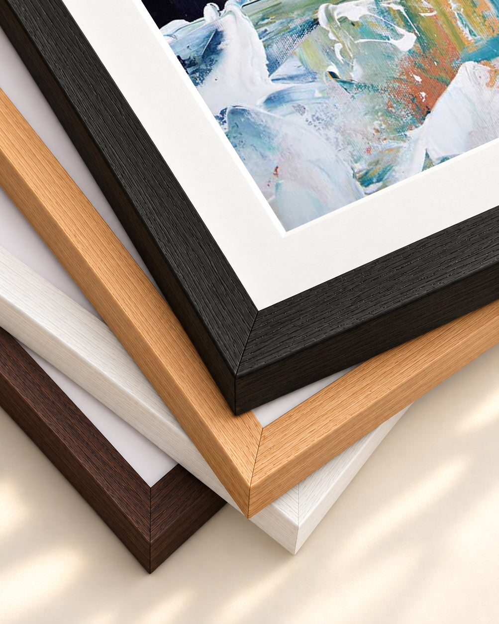 Abstract 259 Art Print — framed print corner with 5 cm mount and bevel