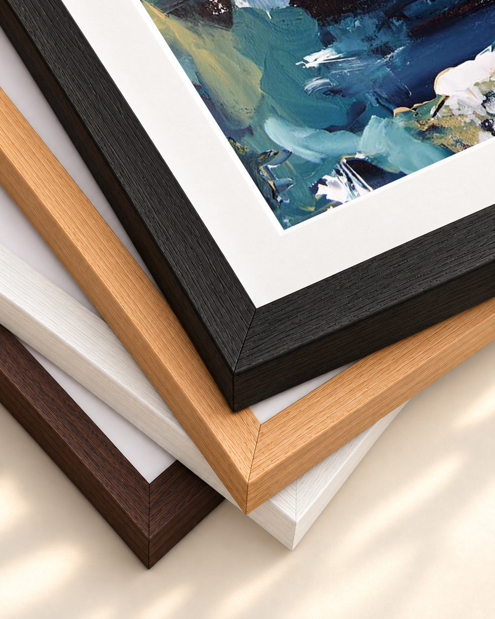 Abstract 260 Art Print — framed print corner with 5 cm mount and bevel