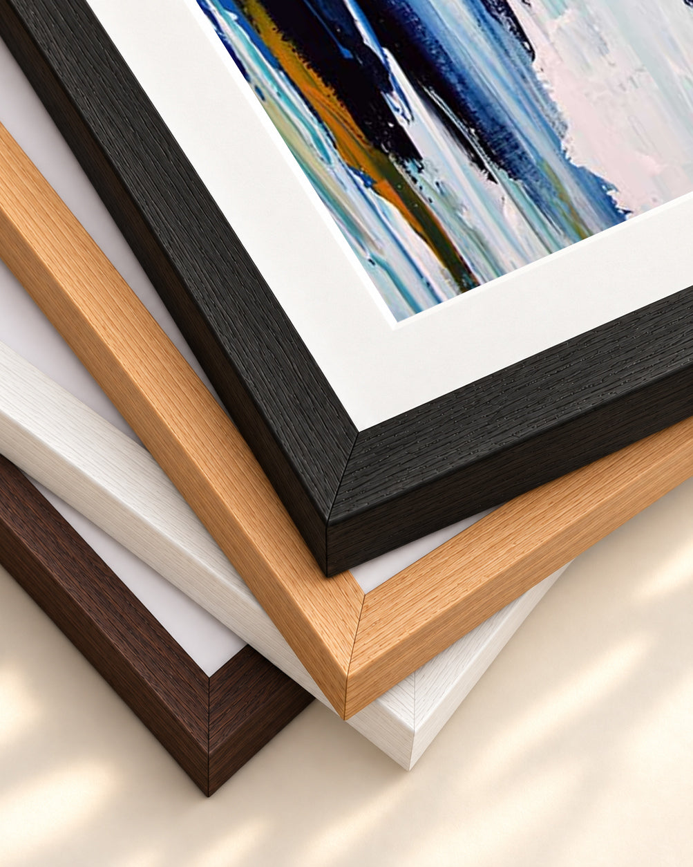 Abstract 262 Art Print — framed print corner with 5 cm mount and bevel