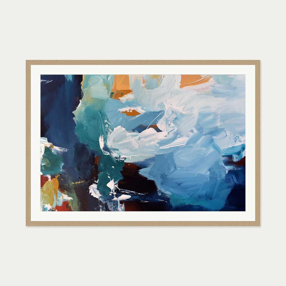 Abstract 263 Art Print — 70 x 100 cm — Oak Frame