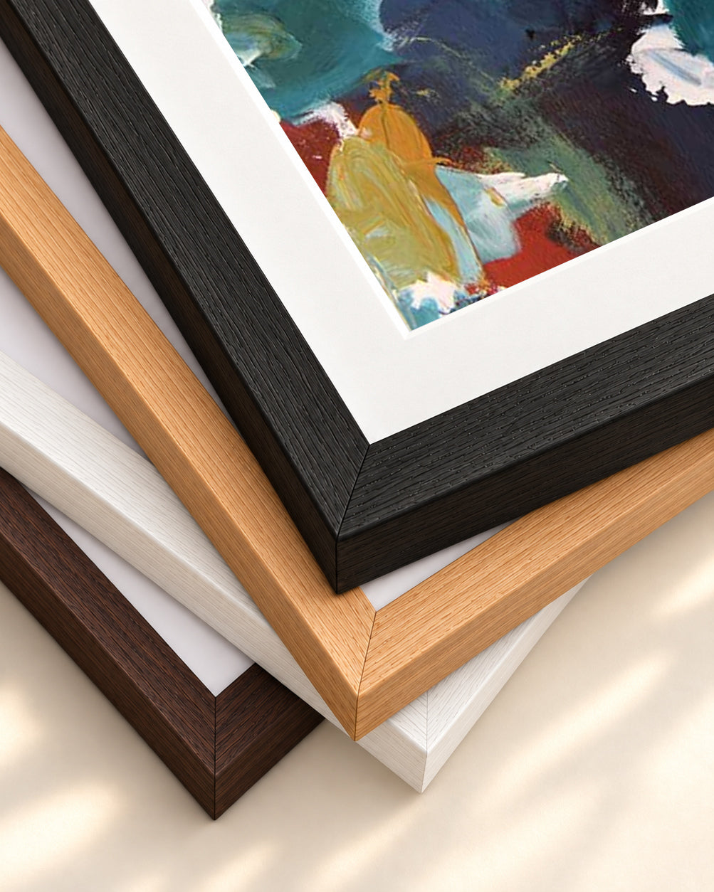 Abstract 263 Art Print — framed print corner with 5 cm mount and bevel