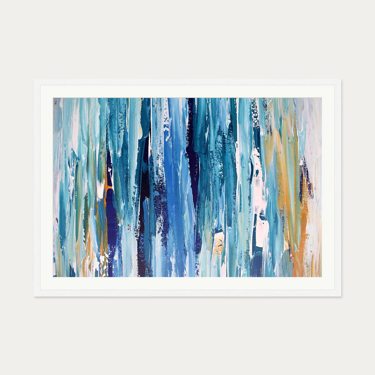 Abstract 264 Art Print — 70 x 100 cm — White Frame