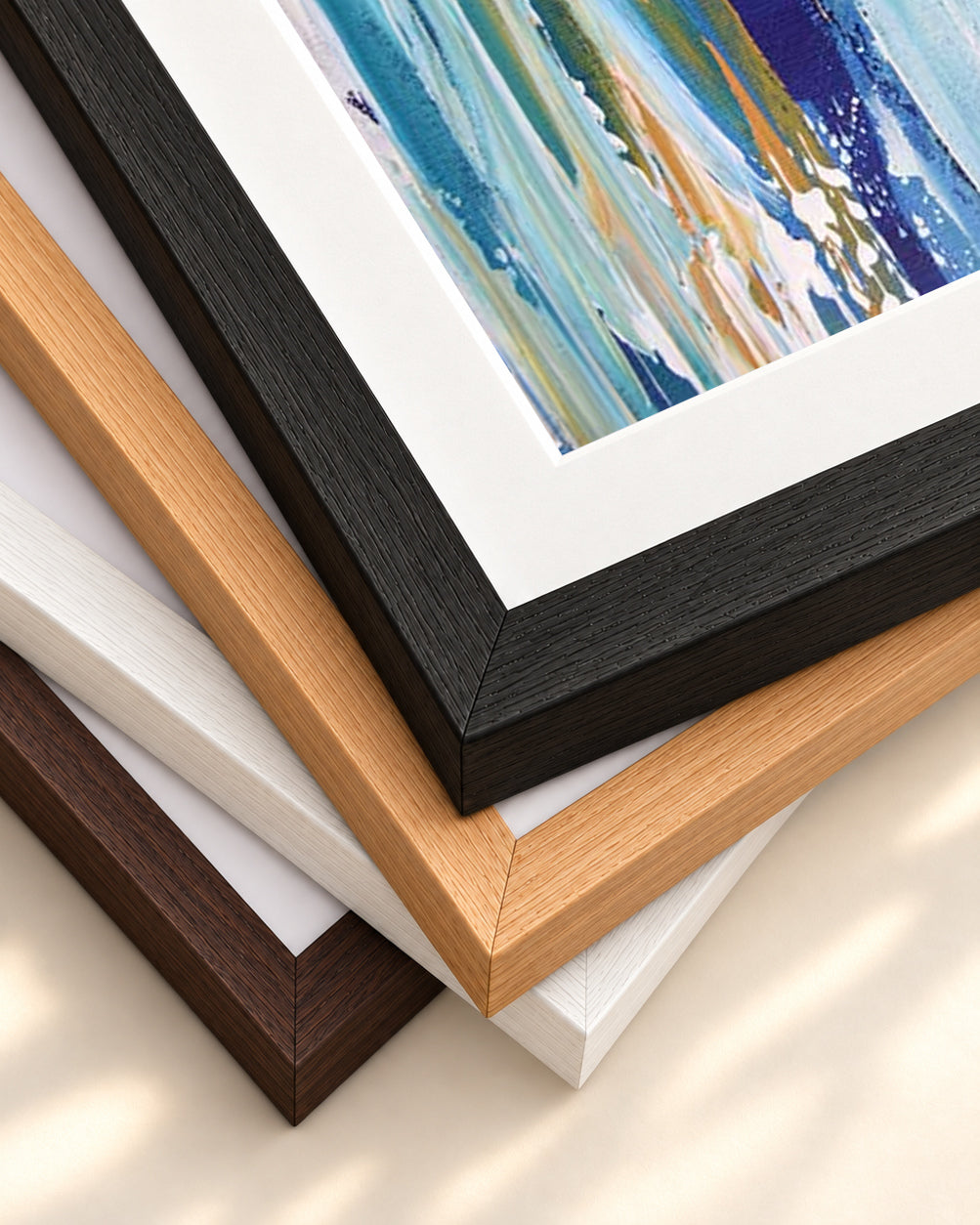 Abstract 264 Art Print — framed print corner with 5 cm mount and bevel