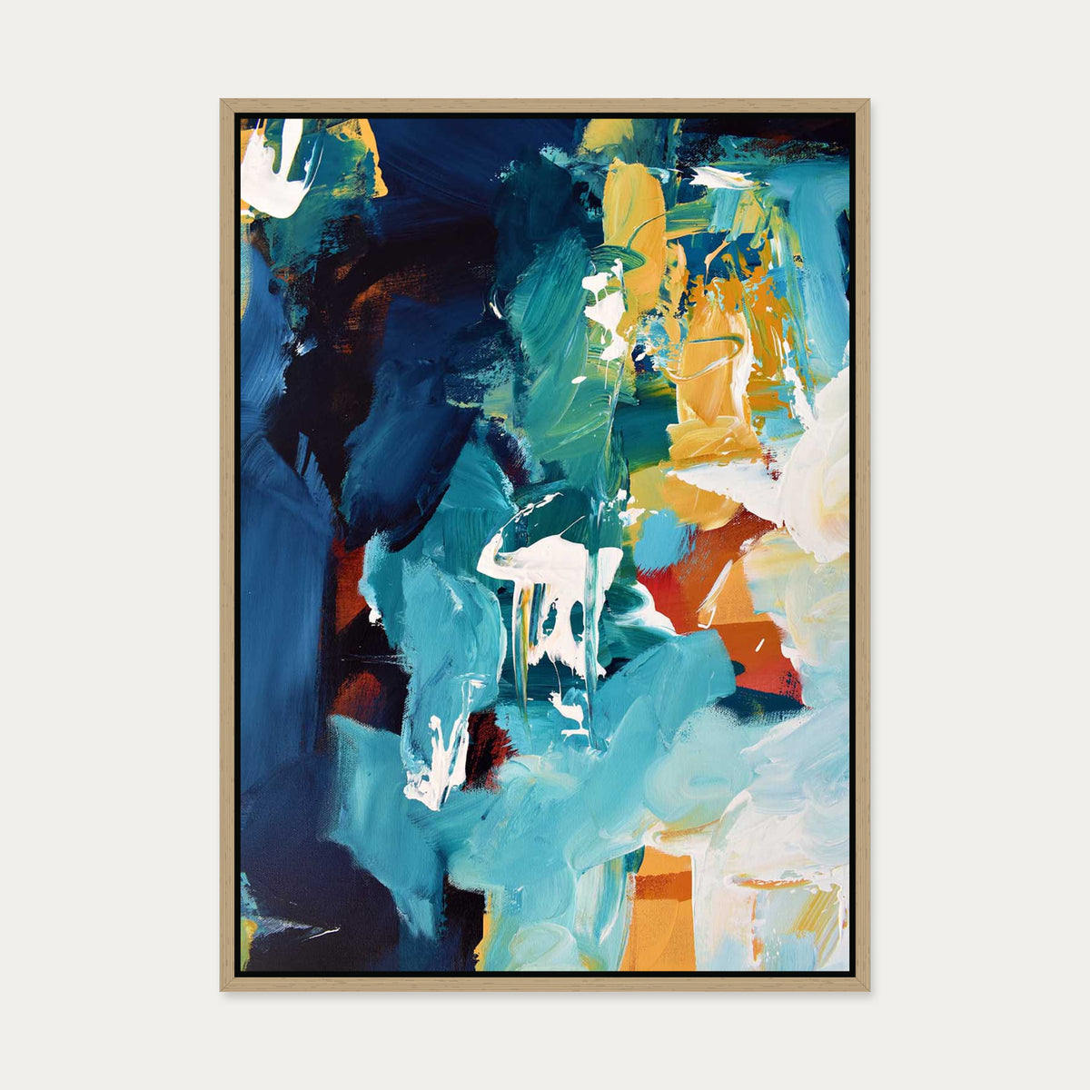 Abstract 266 Canvas Art — 50 x 70 cm — Oak Frame