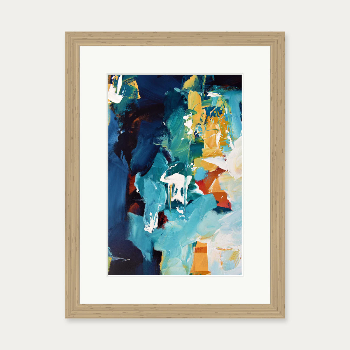 Abstract 266 Art Print — 30 x 40 cm — Oak Frame