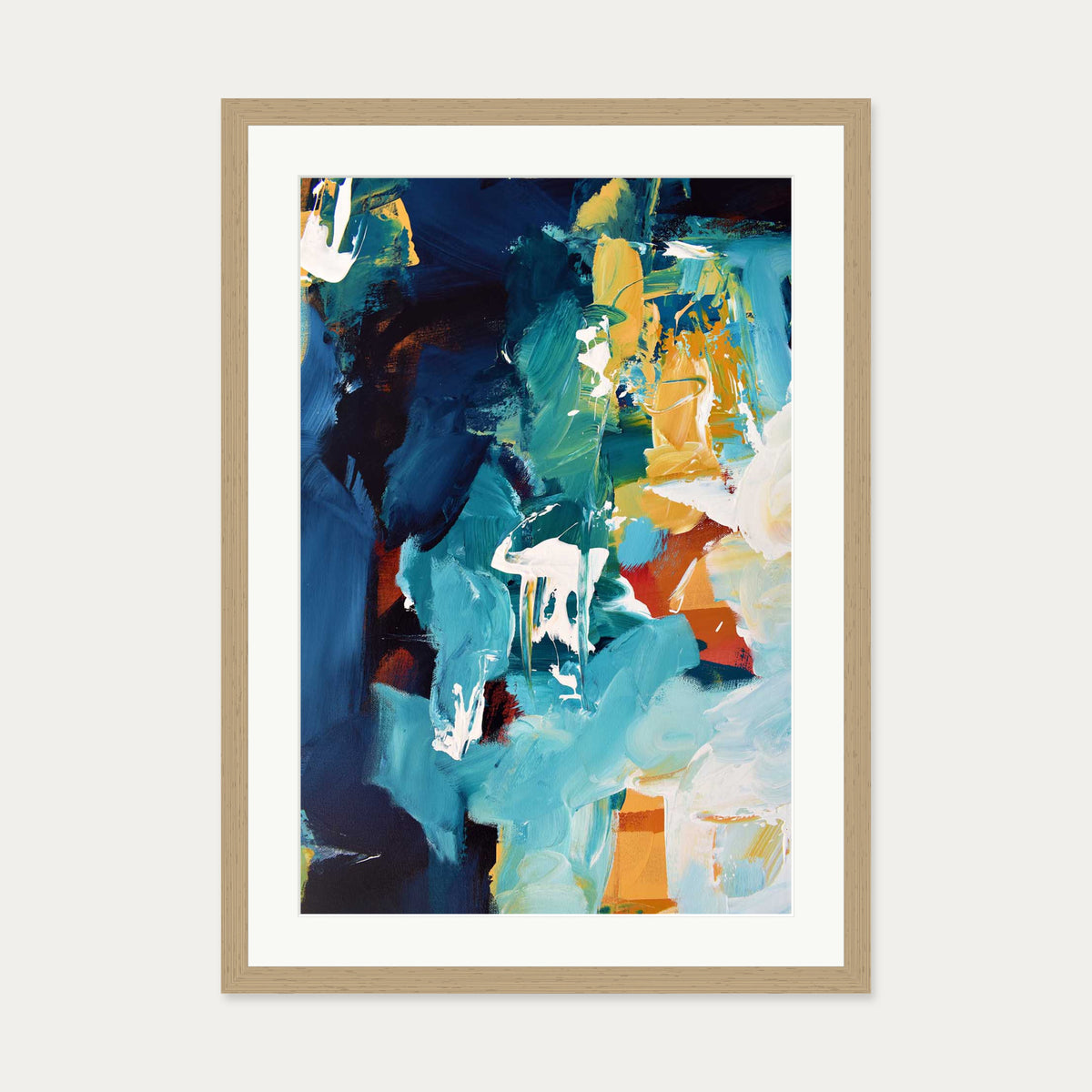 Abstract 266 Art Print — 50 x 70 cm — Oak Frame