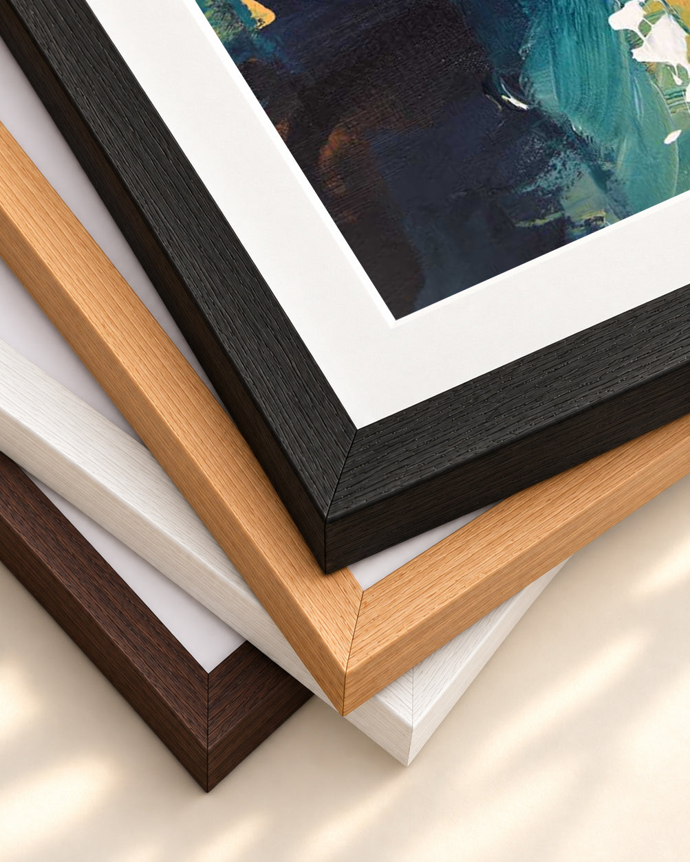 Abstract 269 Art Print — framed print corner with 5 cm mount and bevel