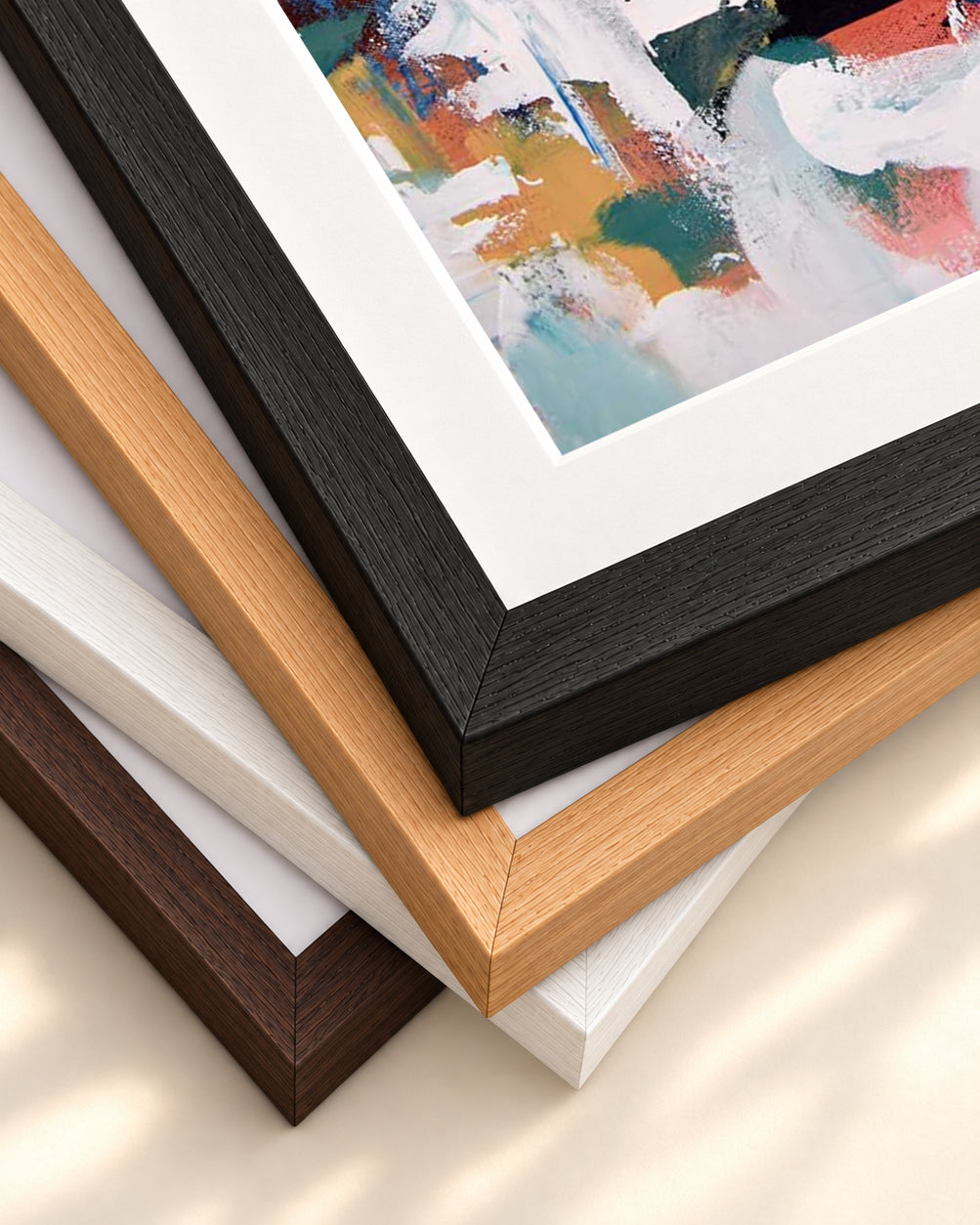 Abstract 270 Art Print — framed print corner with 5 cm mount and bevel