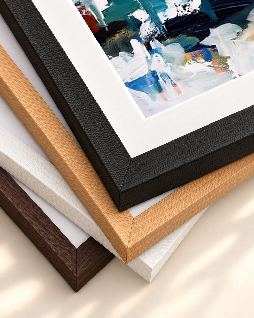 Abstract 272 Art Print — framed print corner with 5 cm mount and bevel
