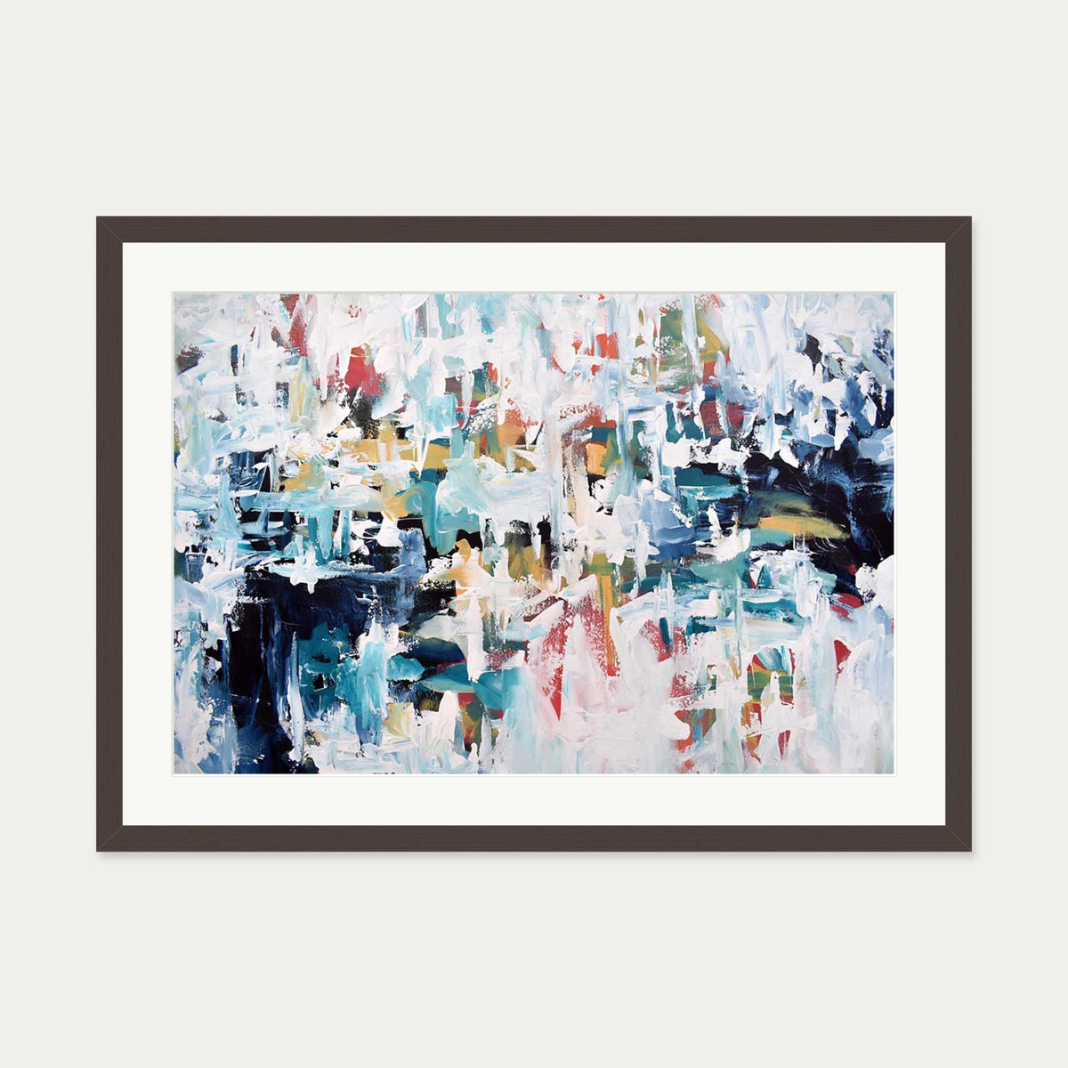 Abstract 273 Art Print — 50 x 70 cm — Brown Frame