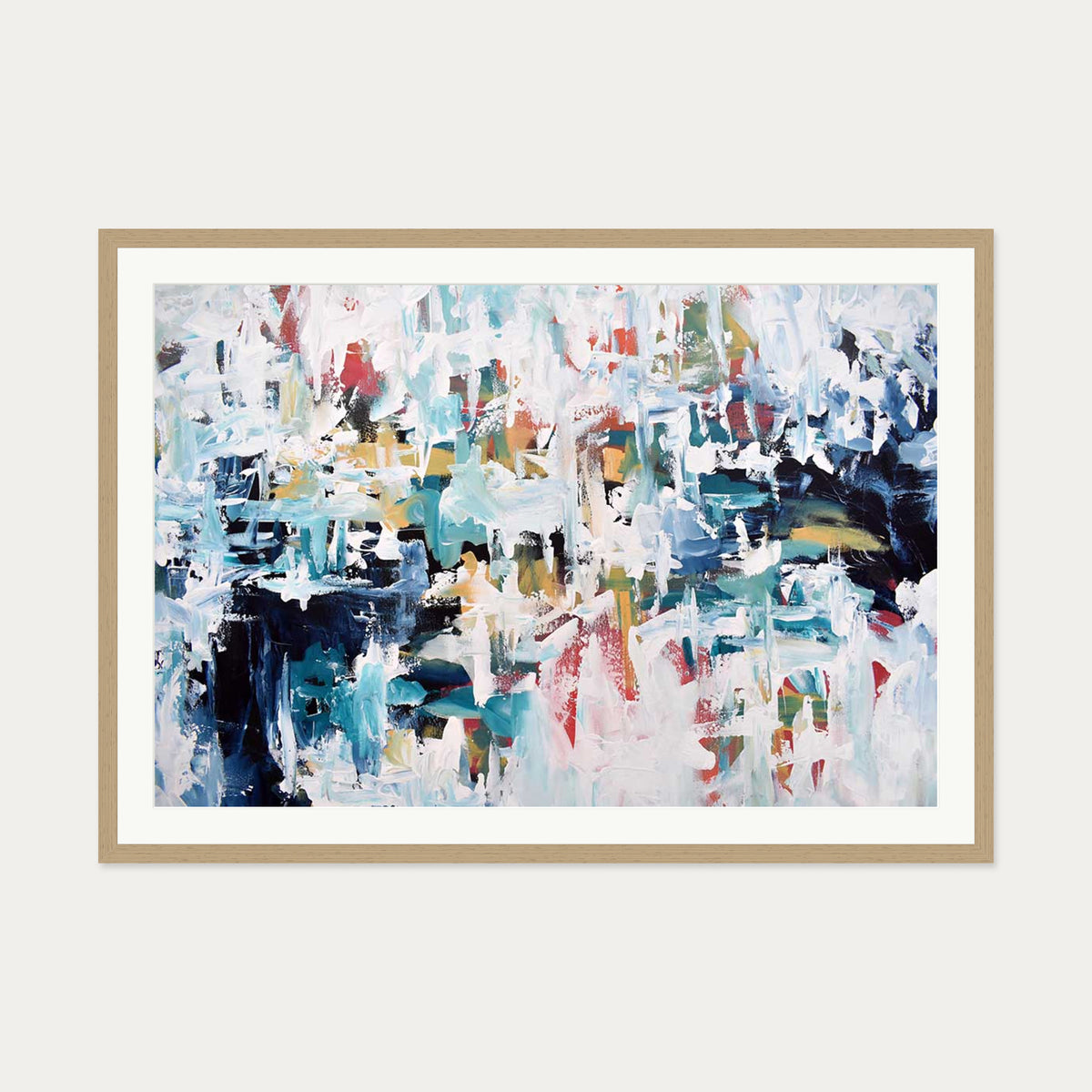 Abstract 273 Art Print — 70 x 100 cm — Oak Frame