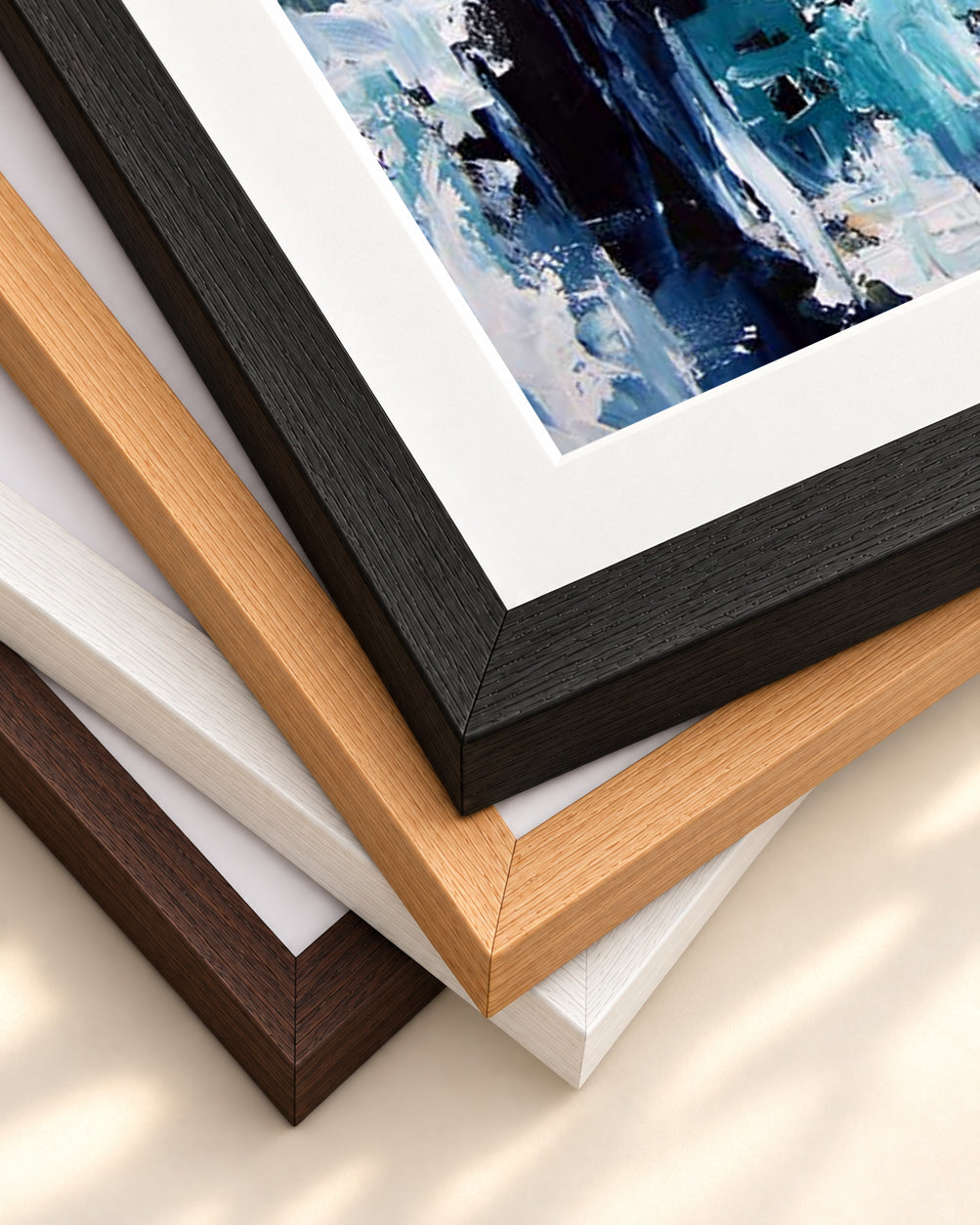 Abstract 273 Art Print — framed print corner with 5 cm mount and bevel