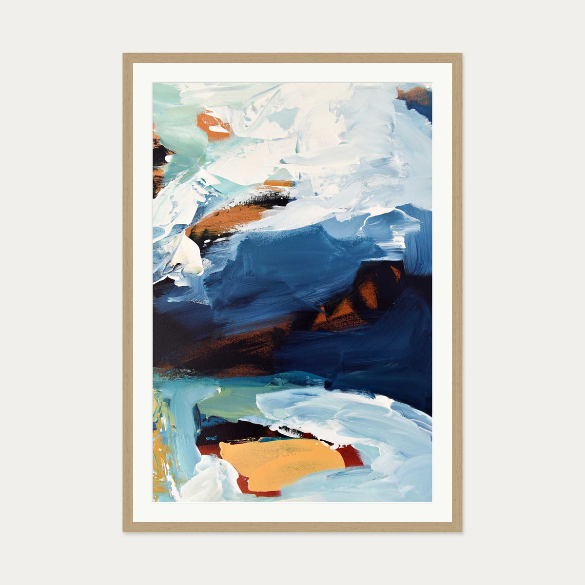 Abstract 274 Art Print — 70 x 100 cm — Oak Frame