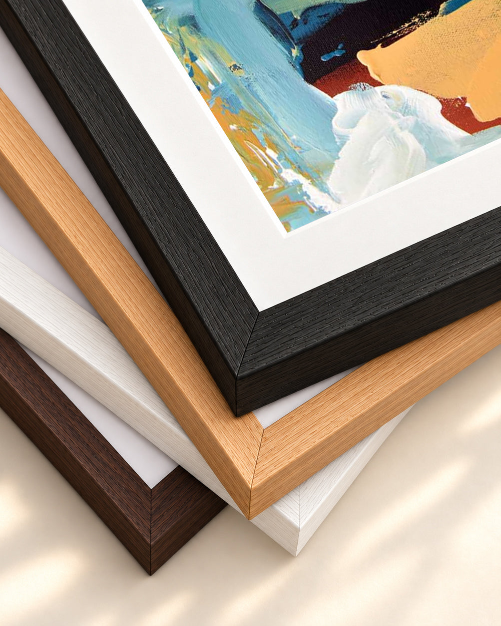 Abstract 274 Art Print — framed print corner with 5 cm mount and bevel